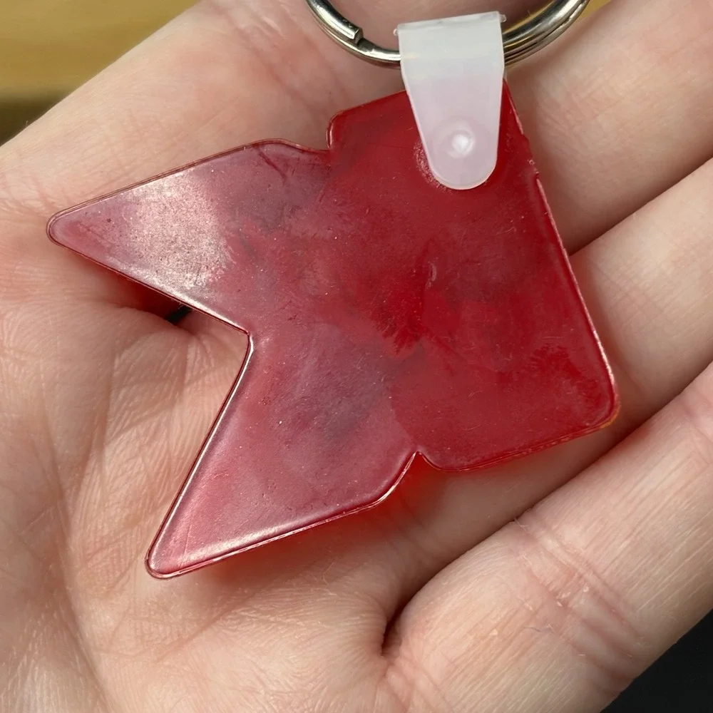 Vintage Kmart Red Acrylic K Logo Keychain 1990s Retail Store Promo Collectible
